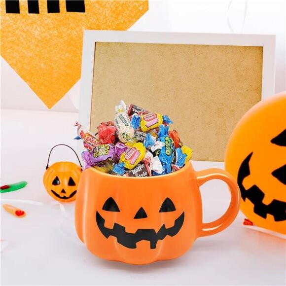 12 oz Halloween Pumpkin Mug Decorations, Happy Halloween Pattern Mug Ceramic - Picture 6 of 7